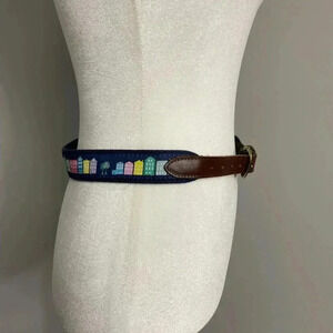 Charleston Krewe South Carolina Belt Canvas Skyline City Scape Blue Size 28